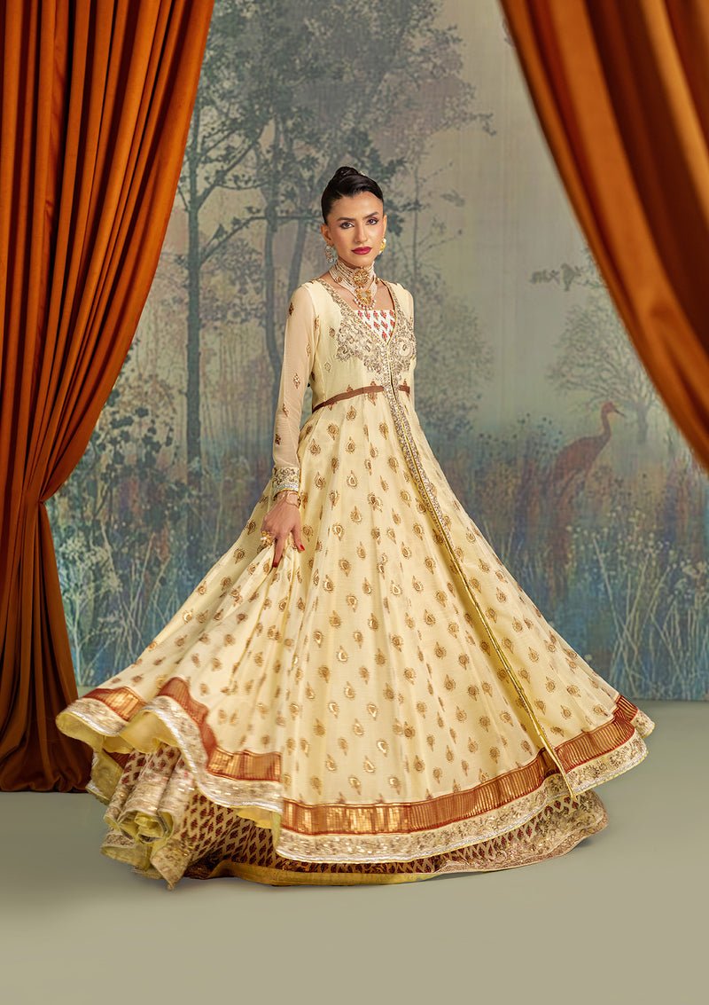 Aik Atelier | Lady Aik 26 | LOOK 03-Brand:Aik Atelier-Type:Ladies Clothes-Ivory Gold-Organza-House of Maryam- Buy in UK, USA