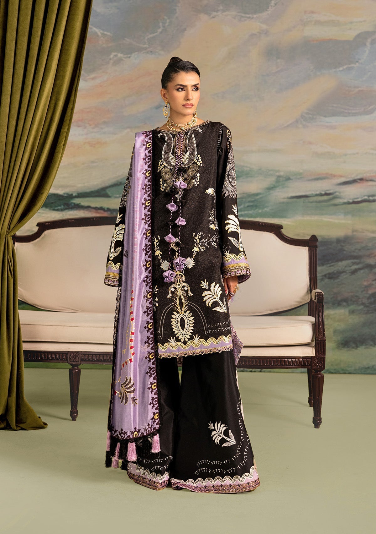 Aik Atelier | Lady Aik 26 | LOOK 06-Brand:Aik Atelier-Type:Ladies Clothes-Black-Organza-House of Maryam- Buy in UK, USA
