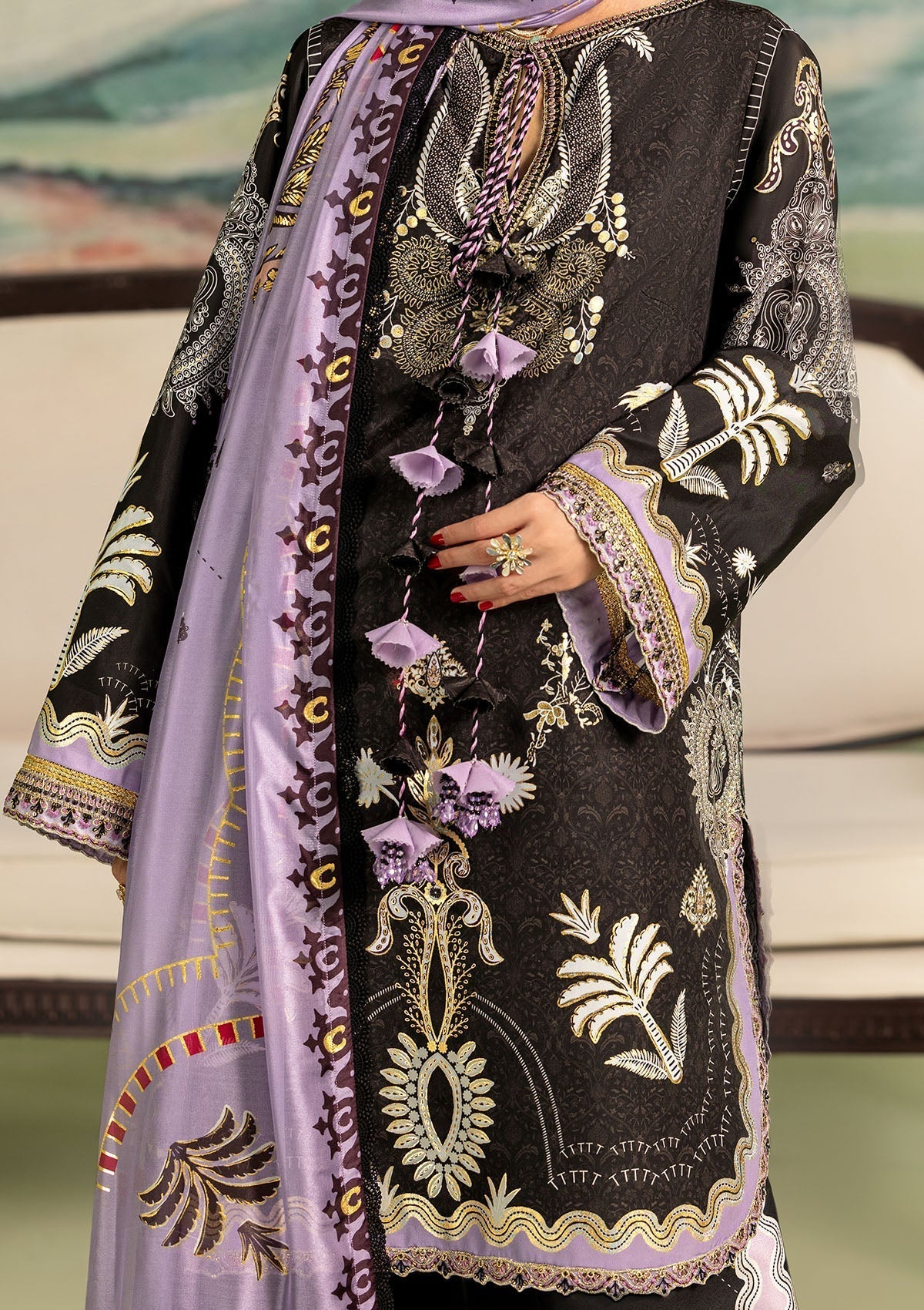 Aik Atelier | Lady Aik 26 | LOOK 06-Brand:Aik Atelier-Type:Ladies Clothes-Black-Organza-House of Maryam- Buy in UK, USA