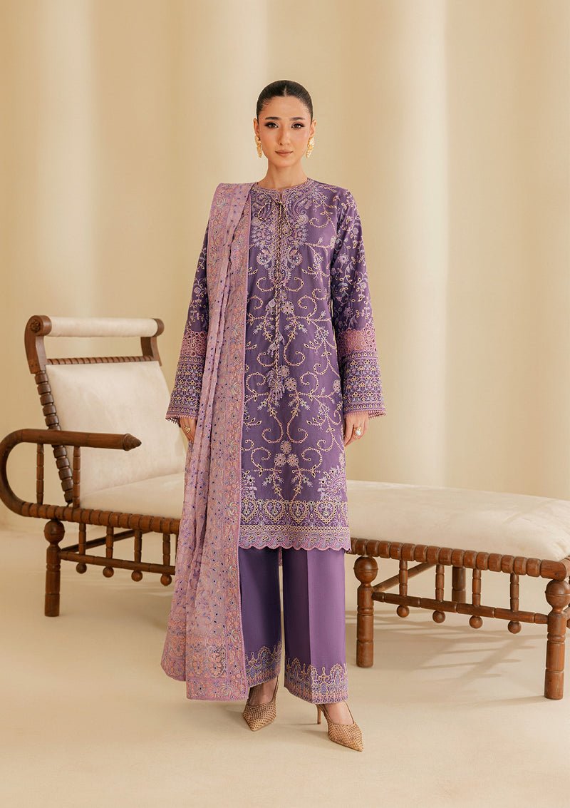 Aik Atelier | Lawn 26 | Look B2602A-Brand:Aik Atelier-Type:Ladies Clothes-Lavender-Lawn-House of Maryam- Buy in UK, USA