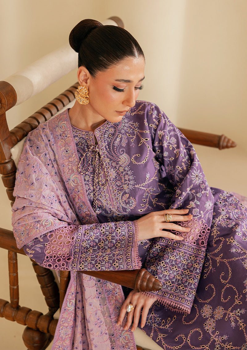 Aik Atelier | Lawn 26 | Look B2602A-Brand:Aik Atelier-Type:Ladies Clothes-Lavender-Lawn-House of Maryam- Buy in UK, USA