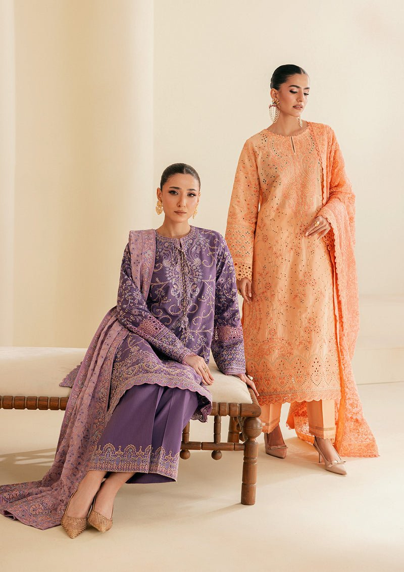Aik Atelier | Lawn 26 | Look B2602A-Brand:Aik Atelier-Type:Ladies Clothes-Lavender-Lawn-House of Maryam- Buy in UK, USA