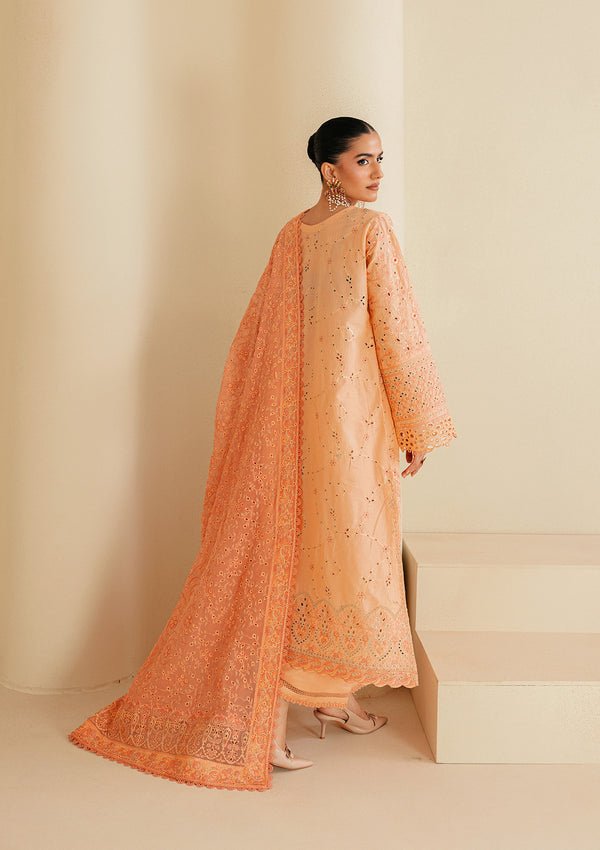 Aik Atelier | Lawn 26 | Look B2602B-Brand:Aik Atelier-Type:Ladies Clothes-Apricot Orange-Lawn-House of Maryam- Buy in UK, USA
