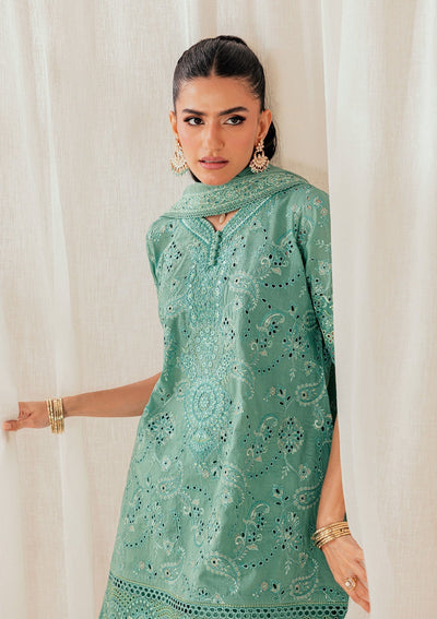 Aik Atelier | Lawn 26 | Look B2603A-Brand:Aik Atelier-Type:Ladies Clothes-Sea Green-Lawn-House of Maryam- Buy in UK, USA