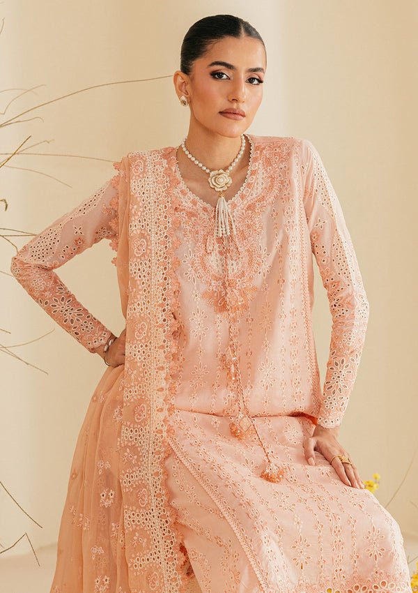 Aik Atelier | Lawn 26 | Look B2604B-Brand:Aik Atelier-Type:Ladies Clothes-Light Peach Pink-Lawn-House of Maryam- Buy in UK, USA