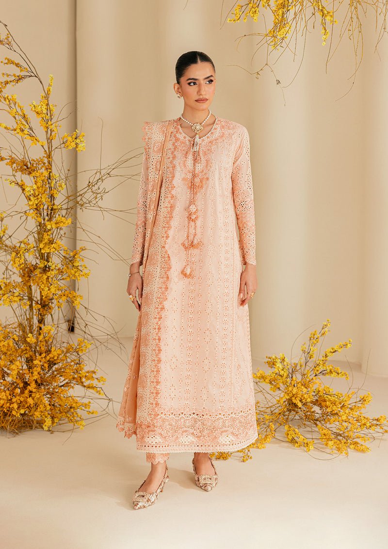 Aik Atelier | Lawn 26 | Look B2604B-Brand:Aik Atelier-Type:Ladies Clothes-Light Peach Pink-Lawn-House of Maryam- Buy in UK, USA