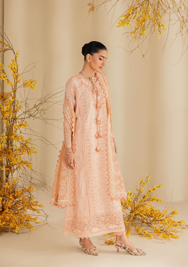 Aik Atelier | Lawn 26 | Look B2604B-Brand:Aik Atelier-Type:Ladies Clothes-Light Peach Pink-Lawn-House of Maryam- Buy in UK, USA