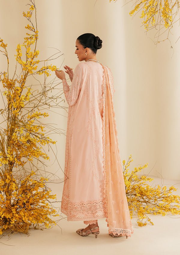 Aik Atelier | Lawn 26 | Look B2604B-Brand:Aik Atelier-Type:Ladies Clothes-Light Peach Pink-Lawn-House of Maryam- Buy in UK, USA
