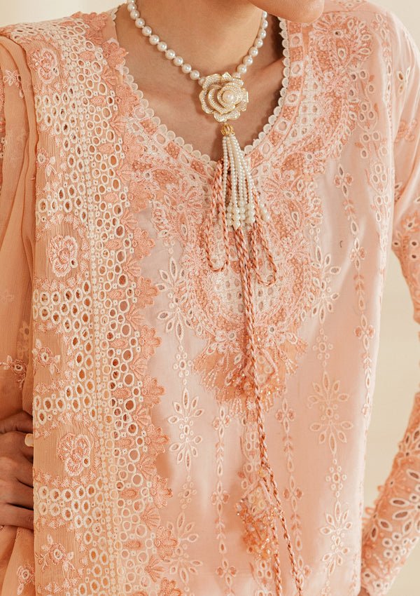 Aik Atelier | Lawn 26 | Look B2604B-Brand:Aik Atelier-Type:Ladies Clothes-Light Peach Pink-Lawn-House of Maryam- Buy in UK, USA