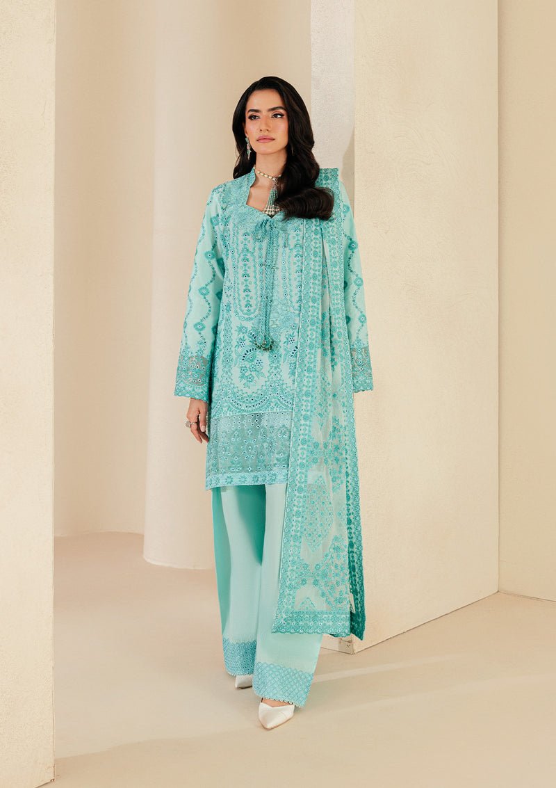 Aik Atelier | Lawn 26 | Look B2605A-Brand:Aik Atelier-Type:Ladies Clothes-Ferozi-Lawn-House of Maryam- Buy in UK, USA