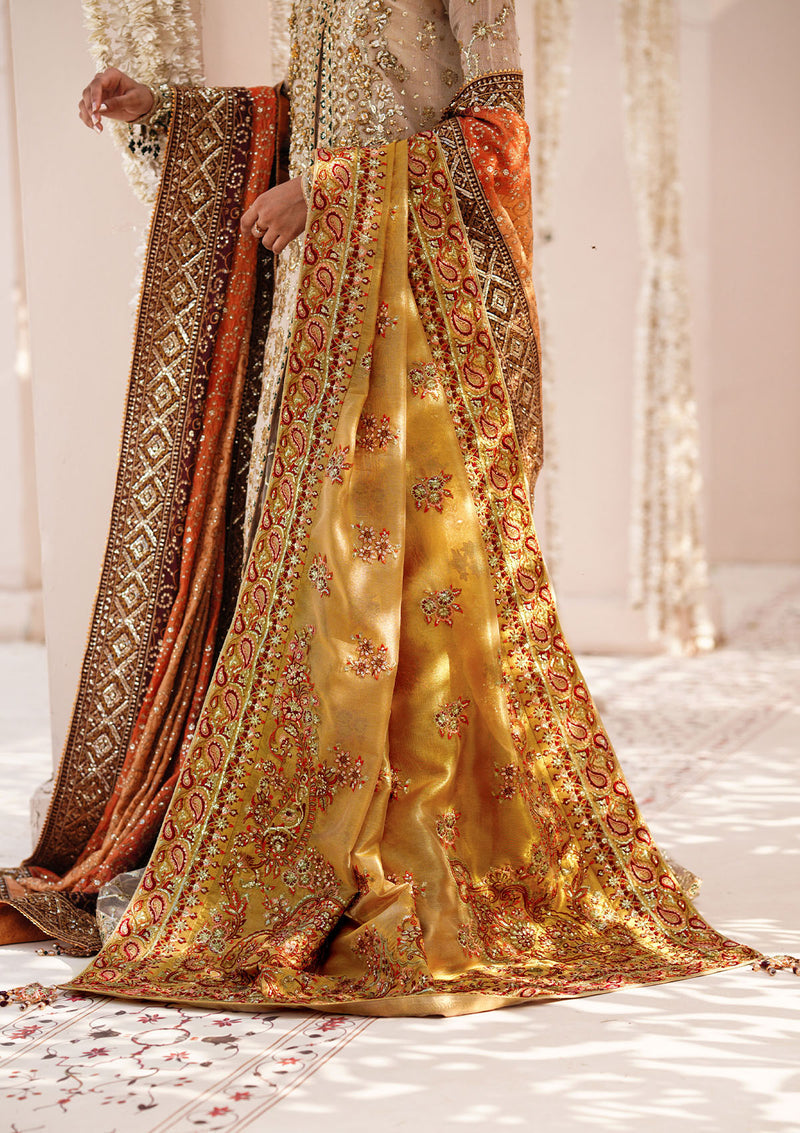 Aik Atelier | Wedding Festive 24 | INDIAN GOLD TISSUE SHAWL -  Aik Atelier Bridal - Original Designer Dress - House of Maryam