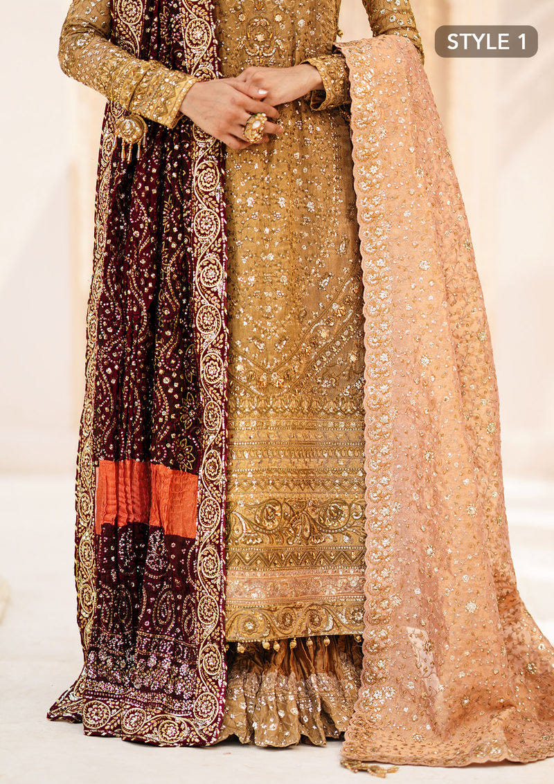 Aik Atelier | MAROON TUSSAR SILK CHUNRI SHAWL -  Aik Atelier Bridal - Original Designer Dress - House of Maryam