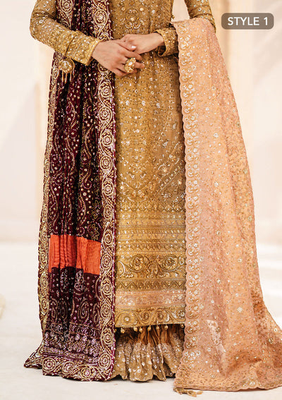 Aik Atelier | MAROON TUSSAR SILK CHUNRI SHAWL -  Aik Atelier Bridal - Original Designer Dress - House of Maryam