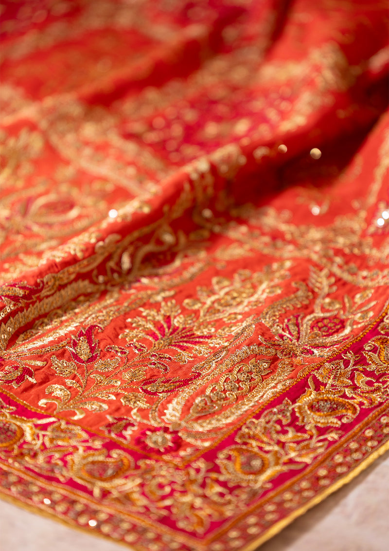 Aik Atelier | Wedding Festive 26 | CORAL MEDIUM SILK SHAWL-3