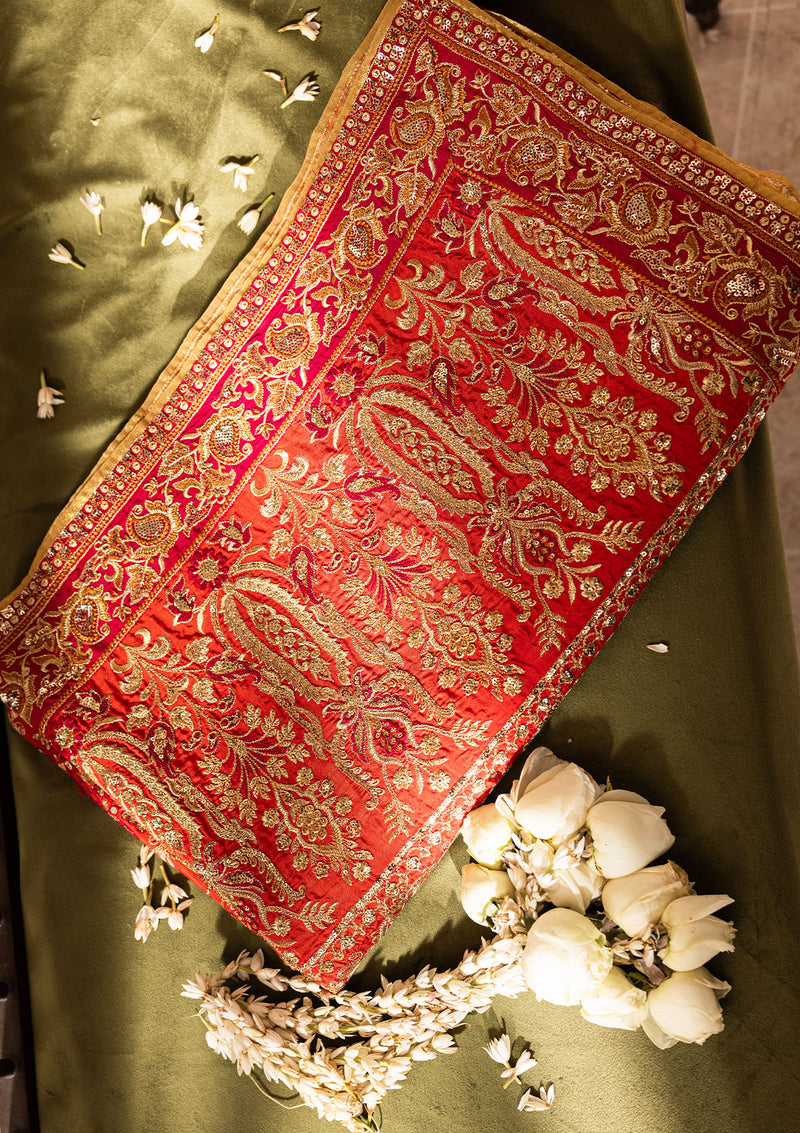 Aik Atelier | Wedding Festive 26 | CORAL MEDIUM SILK SHAWL-2