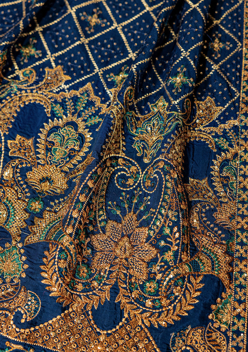 Aik Atelier | Wedding Festive 26 | ROYAL BLUE MEDIUM SILK SHAWL-3