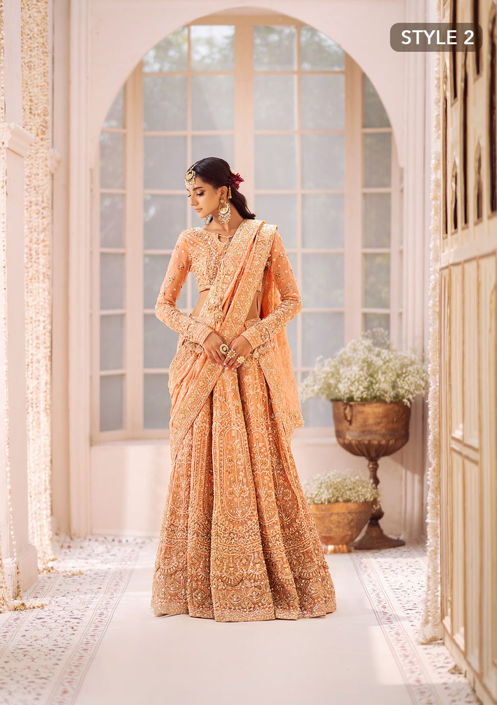 Aik Atelier | Wedding Formals | LOOK-06-Brand:Aik Atelier-Type:Ladies Clothes-Orange-Chiffon-House of Maryam- Buy in UK, USA