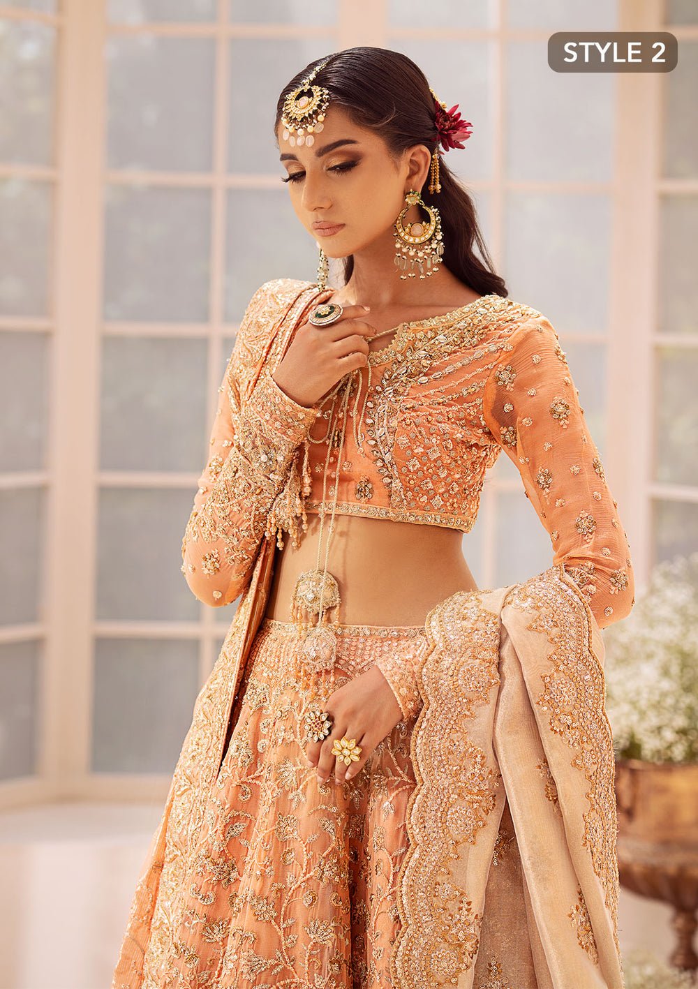 Aik Atelier | Wedding Formals | LOOK-06-Brand:Aik Atelier-Type:Ladies Clothes-Orange-Chiffon-House of Maryam- Buy in UK, USA