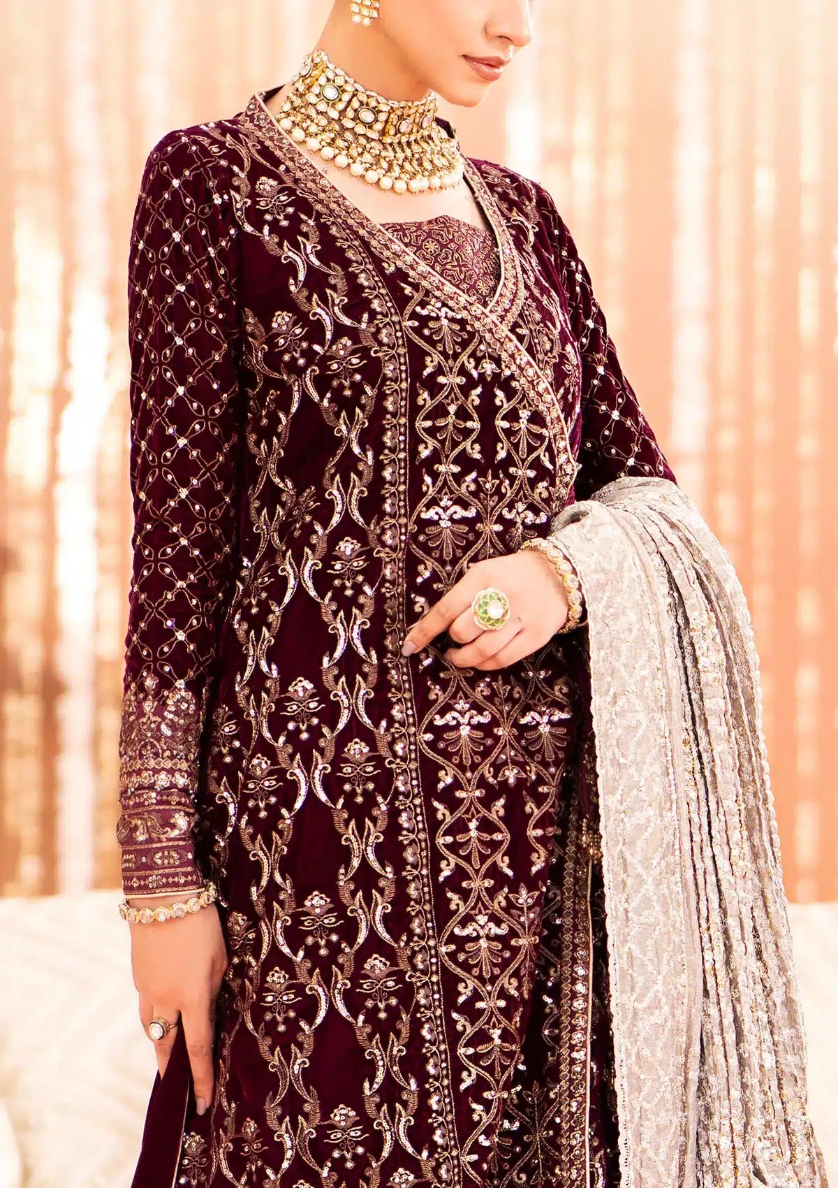 Aik Atelier | Zardozi Velvet 23 | 08 -  Aik Atelier Formal - Original Designer Dress - House of Maryam