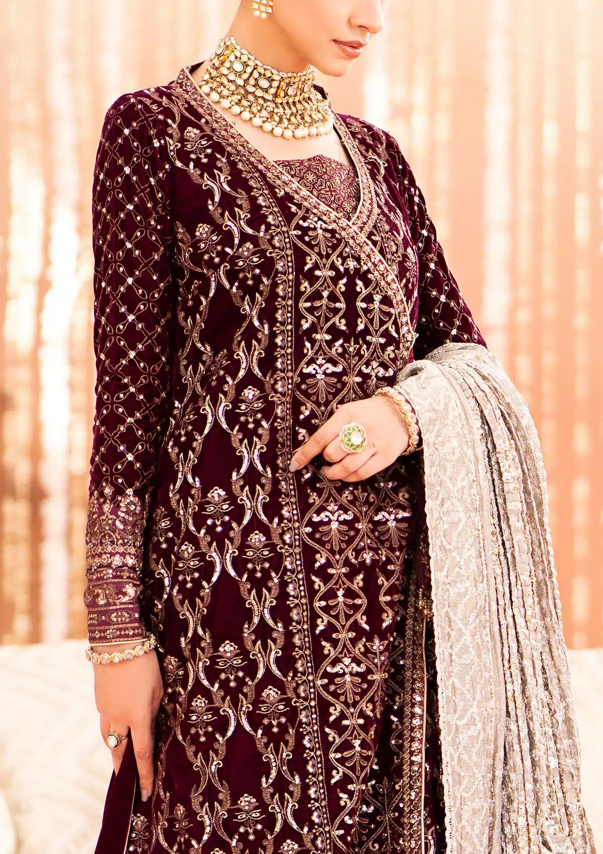 Aik Atelier | Zardozi Velvet 23 | 08 -  Aik Atelier Formal - Original Designer Dress - House of Maryam