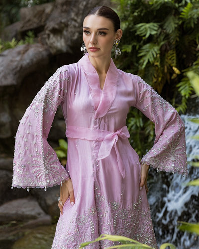 Ain | Cascade Party Wears | AN-101-Brand:Ain-Type:Ladies Clothes-Lilac-Korean Silk-House of Maryam- Buy in UK, USA