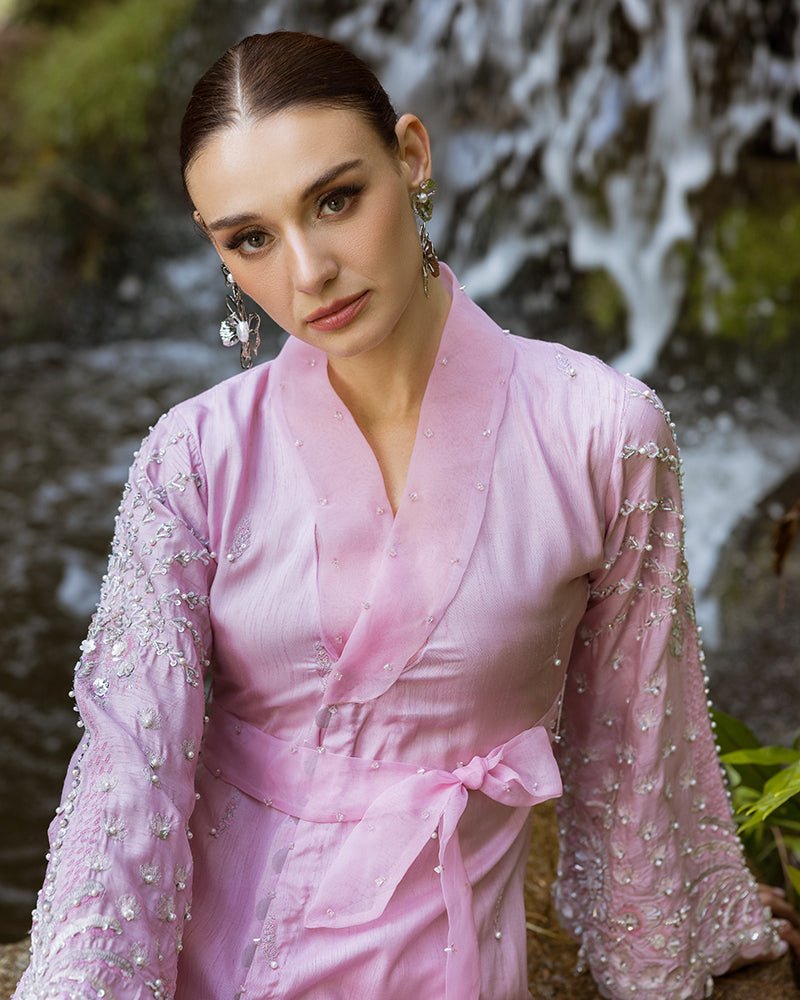 Ain | Cascade Party Wears | AN-101-Brand:Ain-Type:Ladies Clothes-Lilac-Korean Silk-House of Maryam- Buy in UK, USA