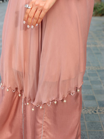 Ain | Raya Luxury Formals | AN-130 SPINAL-Brand:Ain-Type:Ladies Clothes-Peach Pink-Chiffon-House of Maryam- Buy in UK, USA