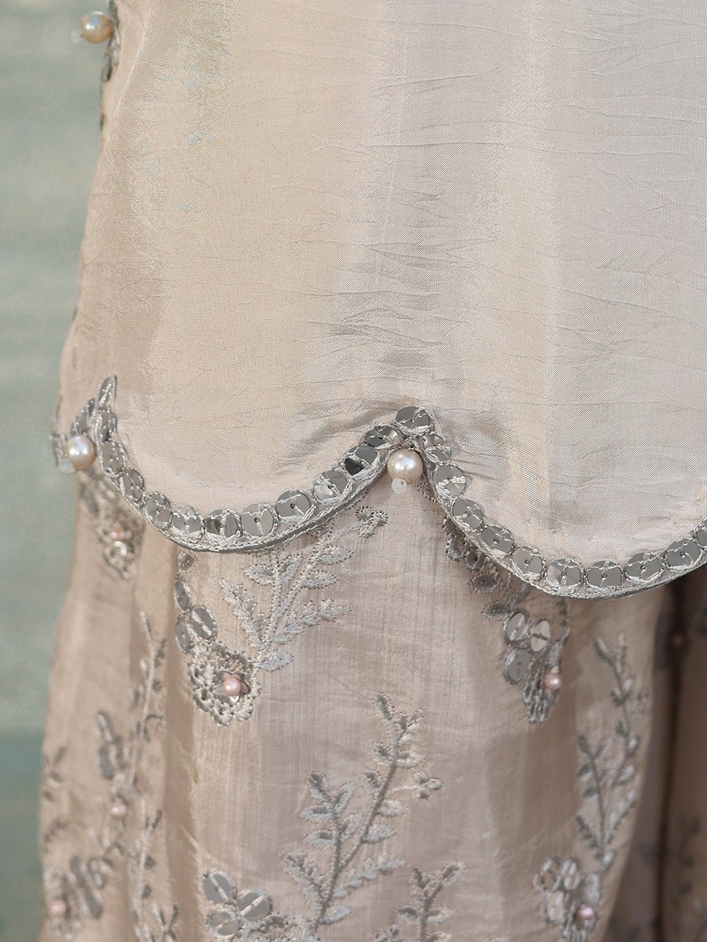 Ain | Raya Luxury Formals | AN-166 ZIRCON-Brand:Ain-Type:Ladies Clothes-Silver Gray-Silk-House of Maryam- Buy in UK, USA
