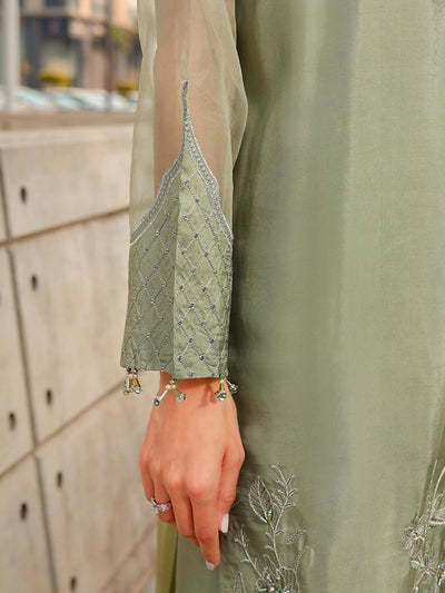Ain | Raya Luxury Formals | AN-170 BERYL-Brand:Ain-Type:Luxury-Mint Green-Silk-House of Maryam- Buy in UK, USA