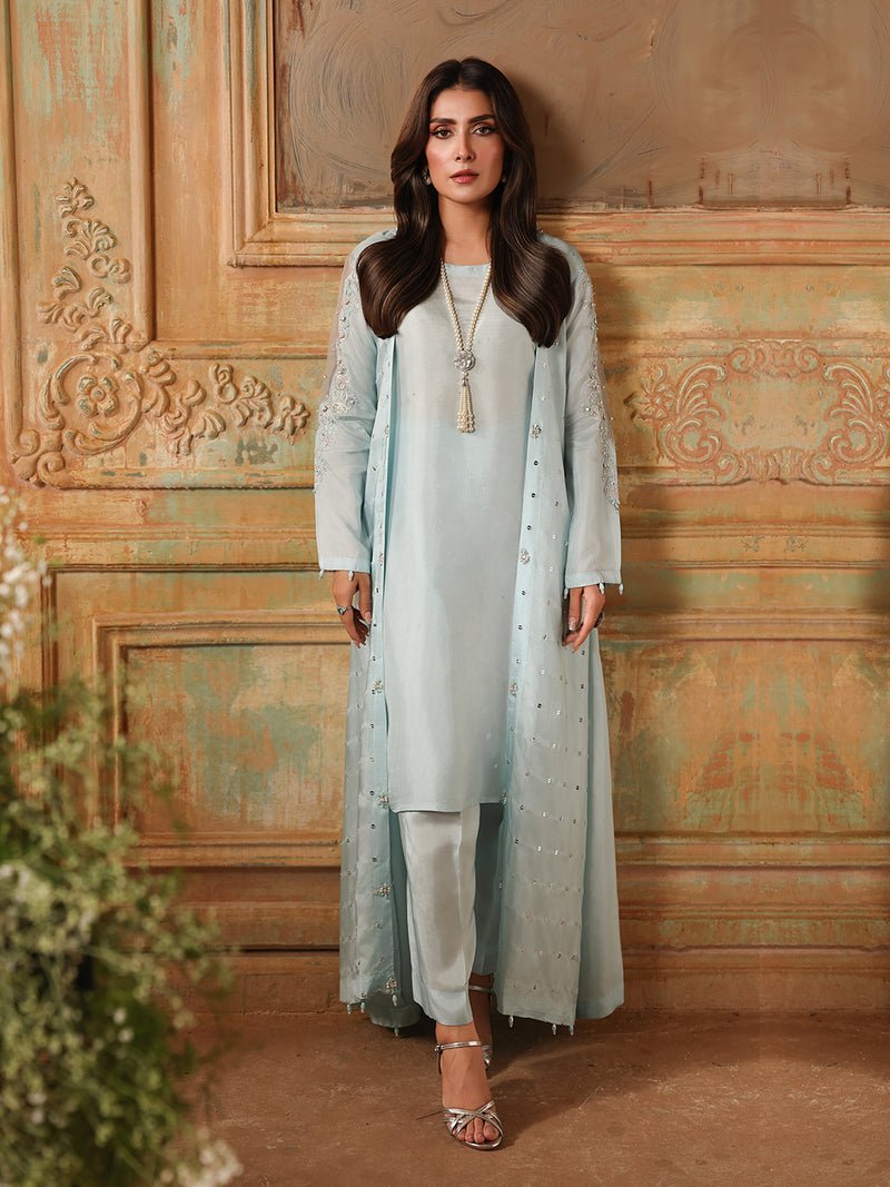 Ain | Sila Formals | HARMONY-Brand:Ain-Type:Ladies Clothes-Mint-Silk-House of Maryam- Buy in UK, USA