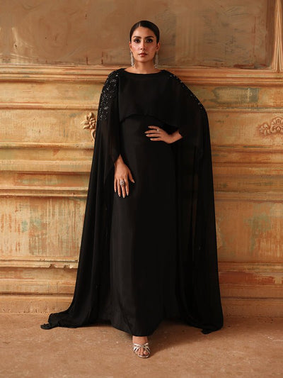 Ain | Sila Formals | ROME-Brand:Ain-Type:Ladies Clothes-Black-Chiffon-House of Maryam- Buy in UK, USA