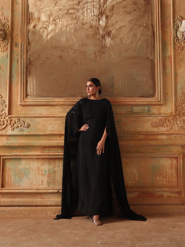 Ain | Sila Formals | ROME-Brand:Ain-Type:Ladies Clothes-Black-Chiffon-House of Maryam- Buy in UK, USA