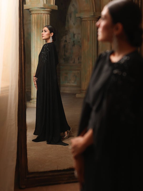 Ain | Sila Formals | ROME-Brand:Ain-Type:Ladies Clothes-Black-Chiffon-House of Maryam- Buy in UK, USA