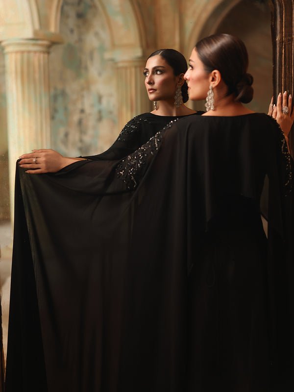 Ain | Sila Formals | ROME-Brand:Ain-Type:Ladies Clothes-Black-Chiffon-House of Maryam- Buy in UK, USA