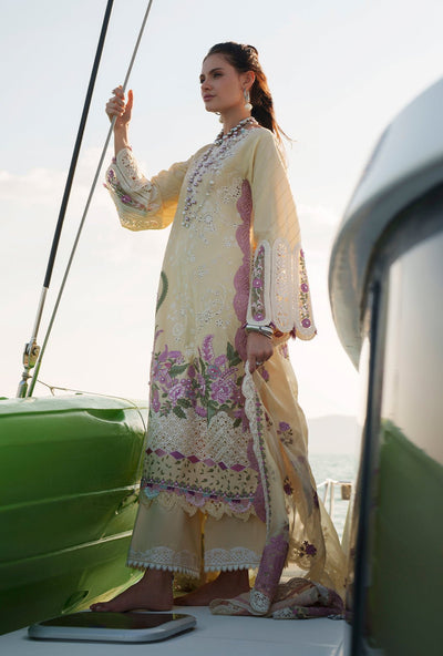 AJR Couture | Evara Luxury Lawn | Faria-Brand:AJR Couture-Type:Ladies Clothes-Ivory Gold-Lawn-House of Maryam- Buy in UK, USA