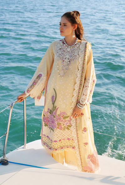 AJR Couture | Evara Luxury Lawn | Faria-Brand:AJR Couture-Type:Ladies Clothes-Ivory Gold-Lawn-House of Maryam- Buy in UK, USA