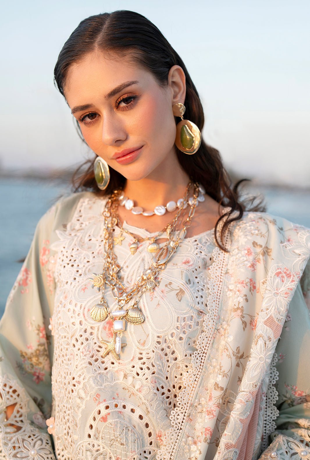 AJR Couture | Evara Luxury Lawn | Fyna-Brand:AJR Couture-Type:Ladies Clothes-Ferozi Mint-Lawn-House of Maryam- Buy in UK, USA