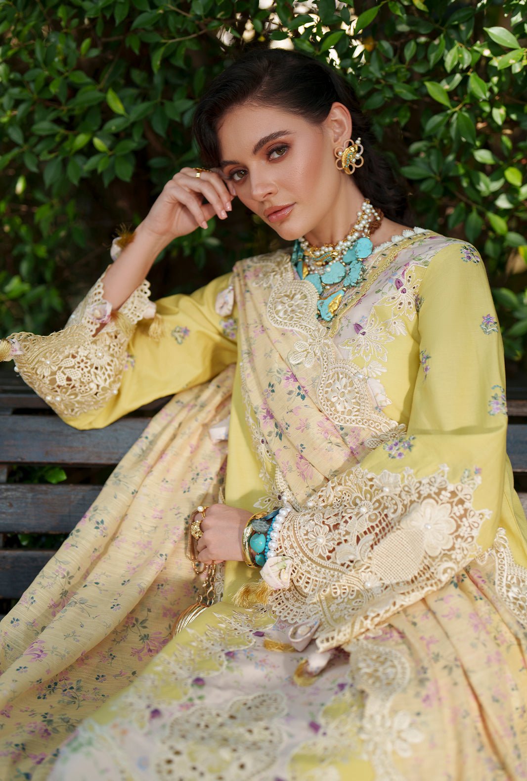 AJR Couture | Evara Luxury Lawn | Kaia-Brand:AJR Couture-Type:Ladies Clothes-Pastel Yellow-Lawn-House of Maryam- Buy in UK, USA