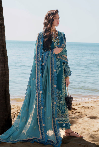 AJR Couture | Evara Luxury Lawn | Maela-Brand:AJR Couture-Type:Ladies Clothes-Dark Teal Green-Lawn-House of Maryam- Buy in UK, USA