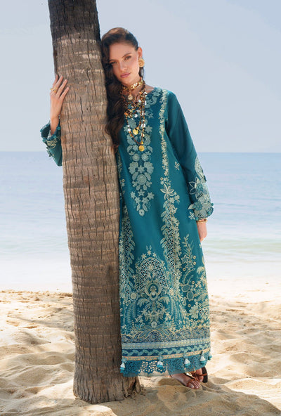 AJR Couture | Evara Luxury Lawn | Maela-Brand:AJR Couture-Type:Ladies Clothes-Dark Teal Green-Lawn-House of Maryam- Buy in UK, USA