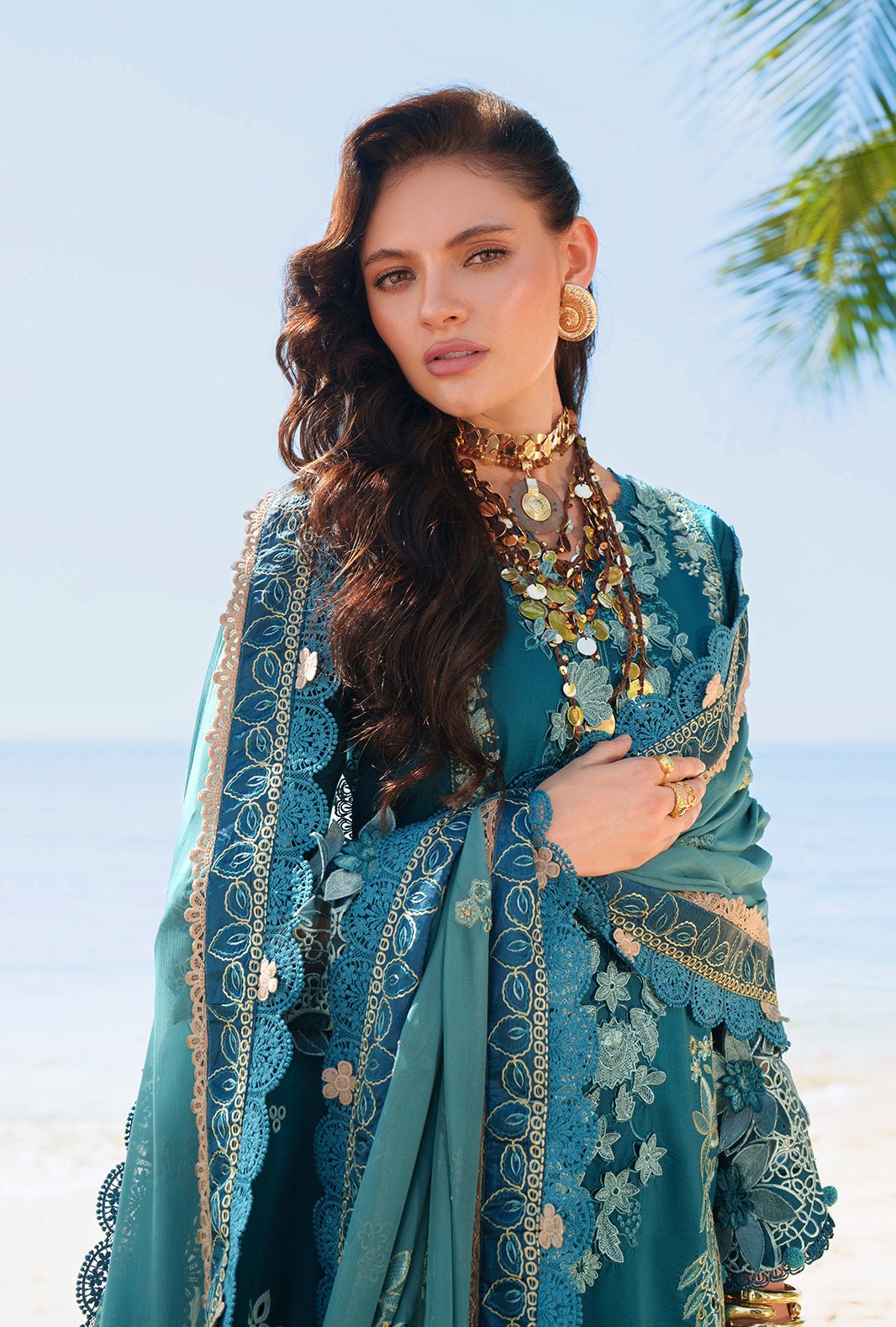 AJR Couture | Evara Luxury Lawn | Maela-Brand:AJR Couture-Type:Ladies Clothes-Dark Teal Green-Lawn-House of Maryam- Buy in UK, USA