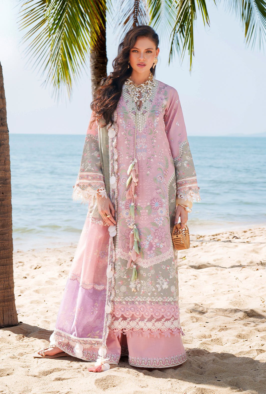 AJR Couture | Evara Luxury Lawn | Niva-Brand:AJR Couture-Type:Ladies Clothes-Pink-Lawn-House of Maryam- Buy in UK, USA