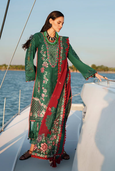AJR Couture | Evara Luxury Lawn | Yara-Brand:AJR Couture-Type:Ladies Clothes-Bottle Green-Lawn-House of Maryam- Buy in UK, USA