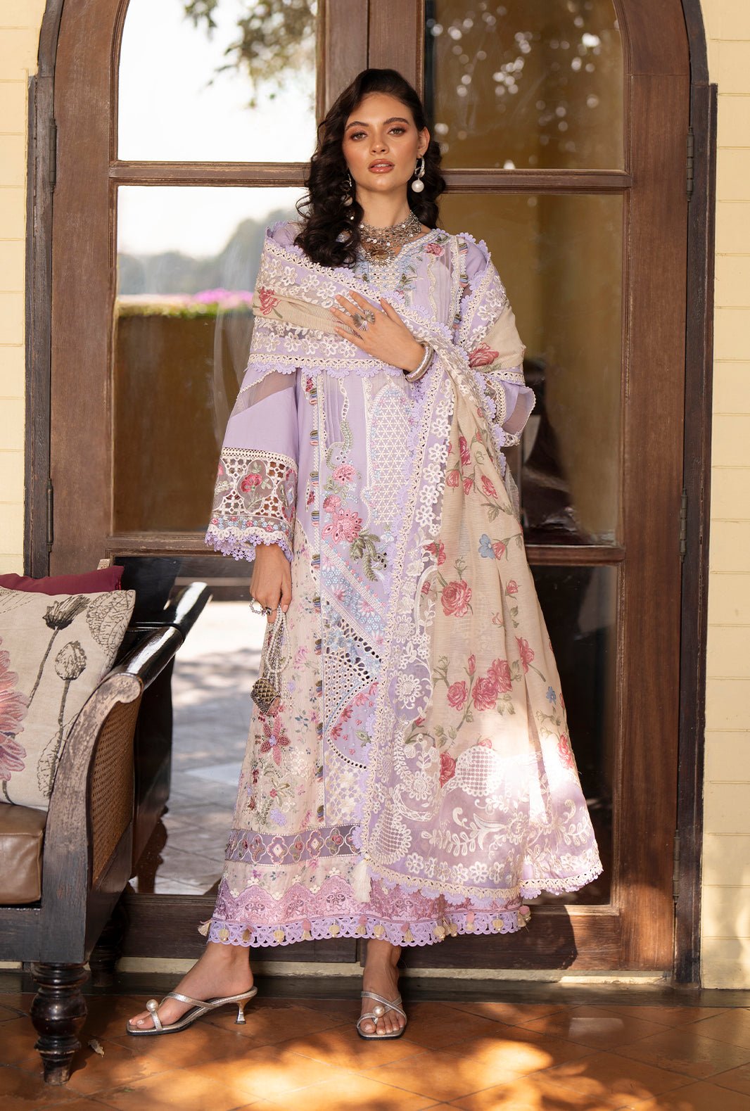 AJR Couture | Evara Luxury Lawn | Zaya-Brand:AJR Couture-Type:Ladies Clothes-Lilac-Lawn-House of Maryam- Buy in UK, USA