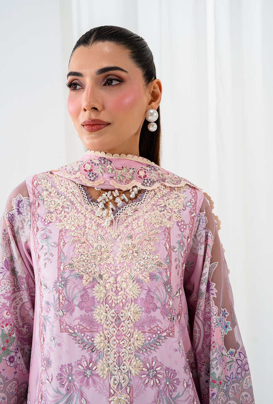 AJR Couture | Luxe Silk 26 | Aela-Brand:AJR Couture-Type:Ladies Clothes-Lilac-Raw Silk-House of Maryam- Buy in UK, USA