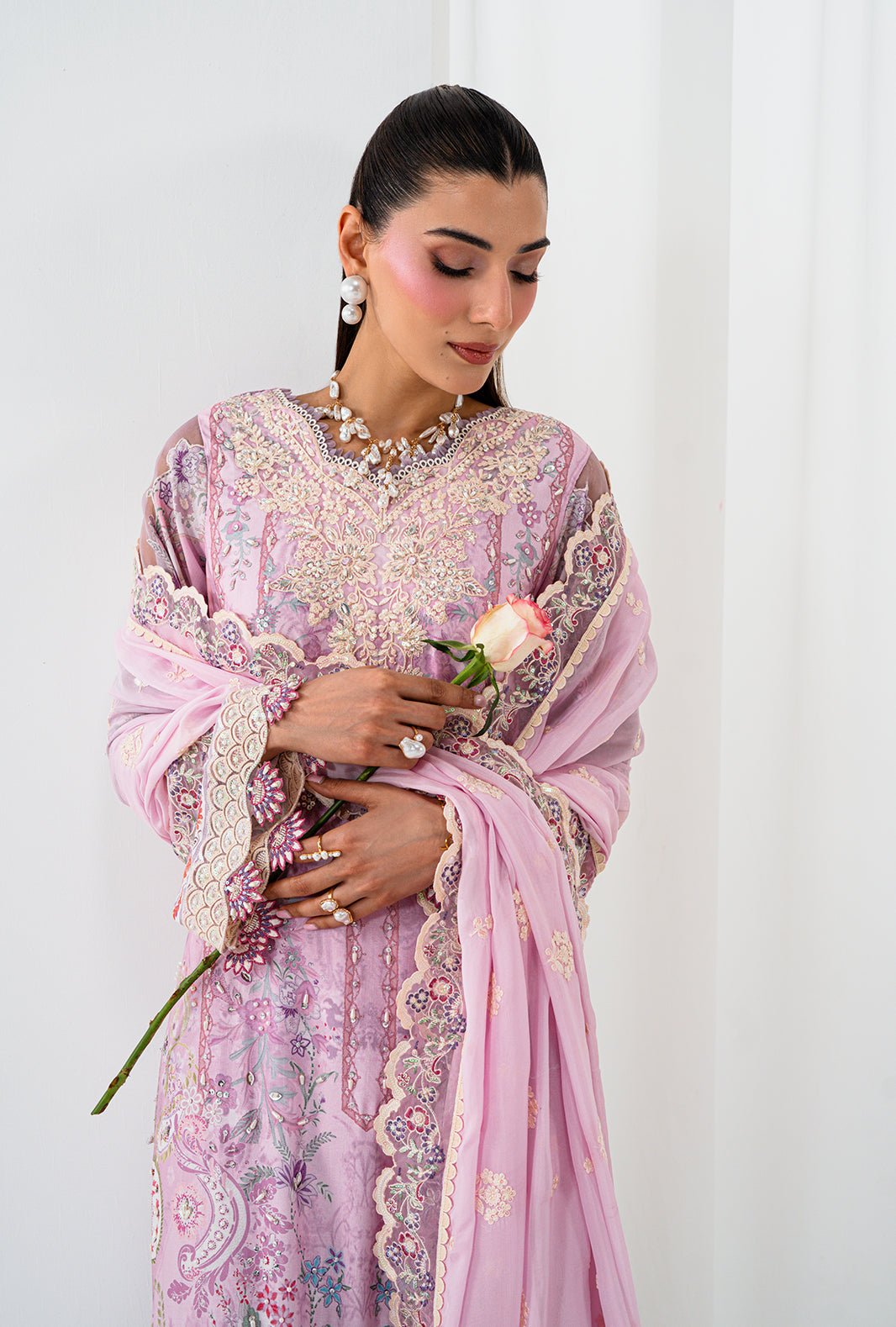 AJR Couture | Luxe Silk 26 | Aela-Brand:AJR Couture-Type:Ladies Clothes-Lilac-Raw Silk-House of Maryam- Buy in UK, USA