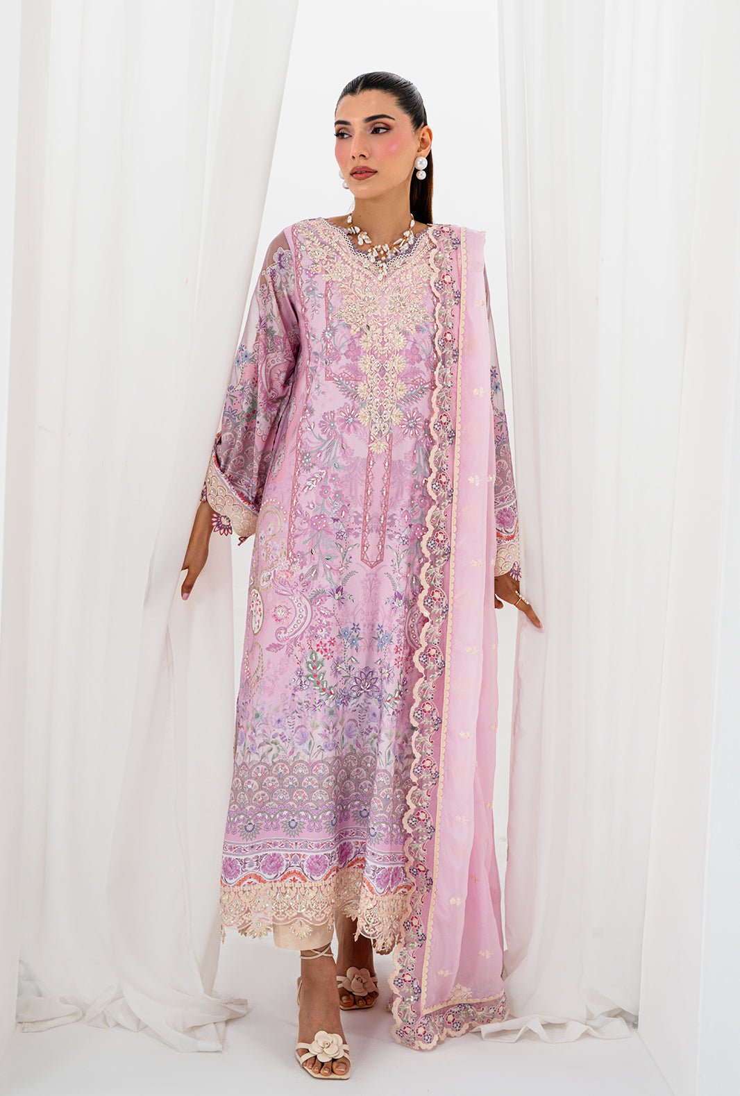 AJR Couture | Luxe Silk 26 | Aela-Brand:AJR Couture-Type:Ladies Clothes-Lilac-Raw Silk-House of Maryam- Buy in UK, USA