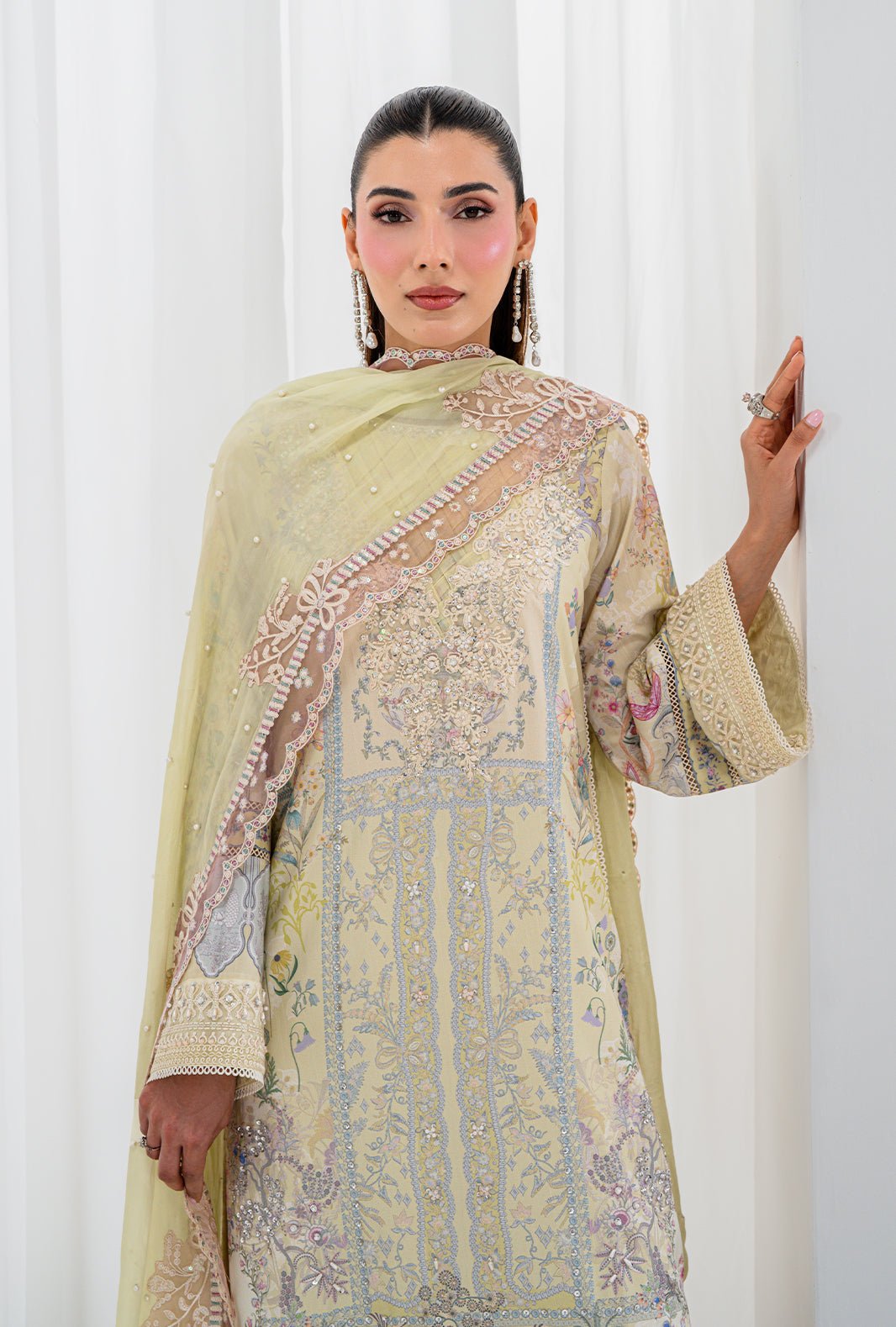 AJR Couture | Luxe Silk 26 | Isra-Brand:AJR Couture-Type:Ladies Clothes-Butter Yellow-Raw Silk-House of Maryam- Buy in UK, USA
