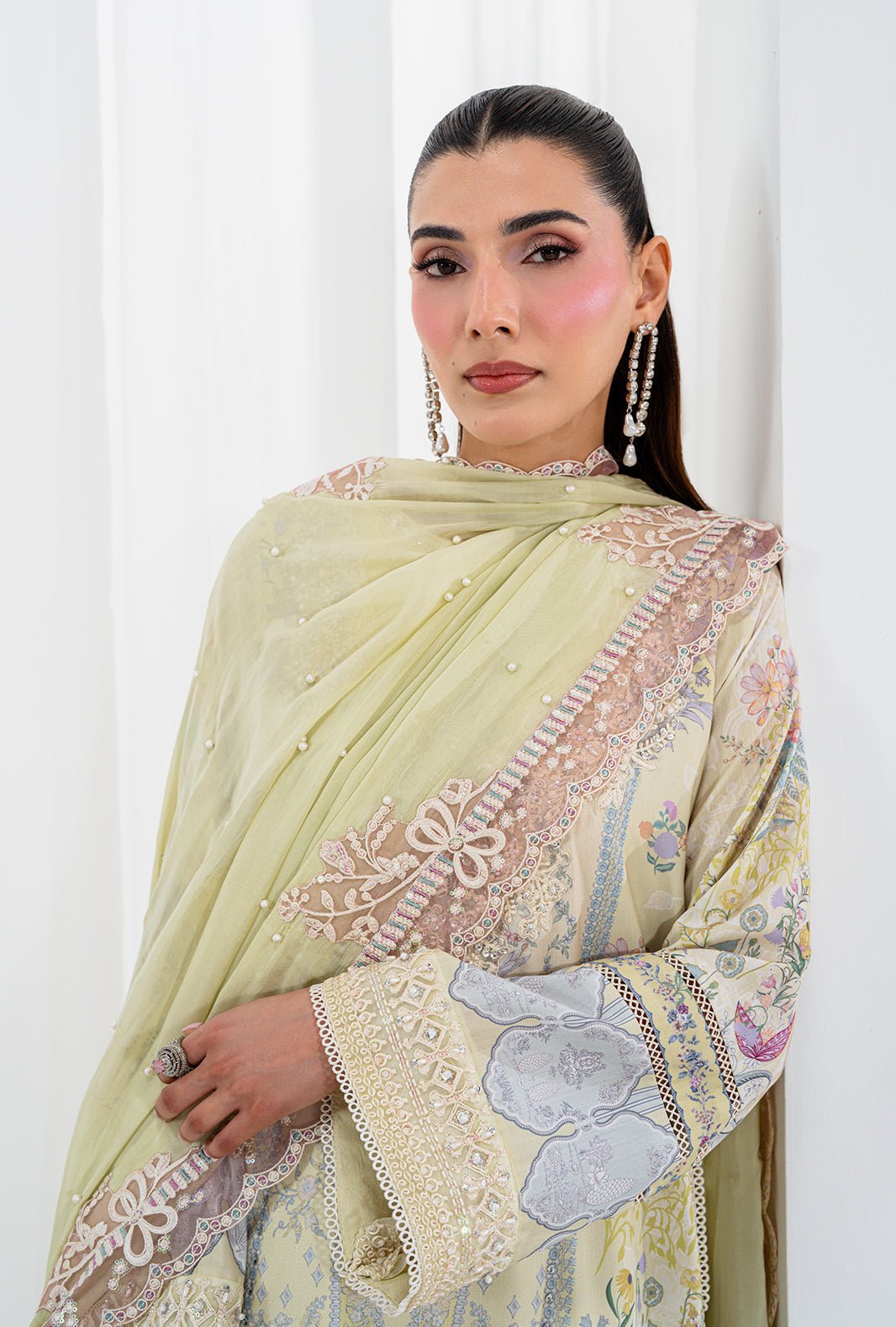 AJR Couture | Luxe Silk 26 | Isra-Brand:AJR Couture-Type:Ladies Clothes-Butter Yellow-Raw Silk-House of Maryam- Buy in UK, USA