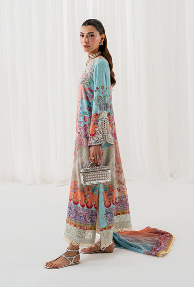 AJR Couture | Luxe Silk 26 | Lyra-Brand:AJR Couture-Type:Ladies Clothes-Ice Blue-Raw Silk-House of Maryam- Buy in UK, USA